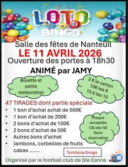 Image du loto Loto, organisé par le FC Sainte-Eanne, animé par Jamy