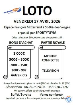 Image du loto Grand loto de Sporty'Gym