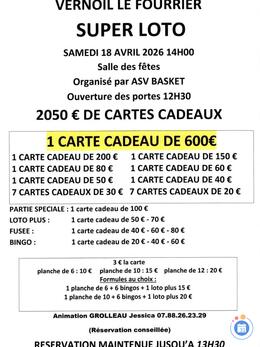 Image du loto Super loto organise par asv basket
