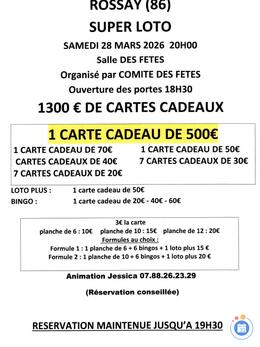 Image du loto Super loto organise par comite des fetes