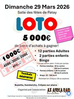 Image du loto Loto organisé par l'AX Africa Raid