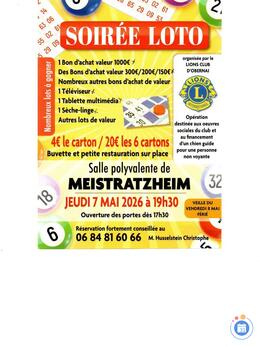 Image du loto Loto lions club Obernai animé par Christophe