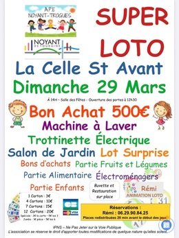 Image du loto Super Loto de l’APE Noyant Trogues animé par Rémi