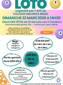 Image du loto Loto APE Collège Maurice Bedel