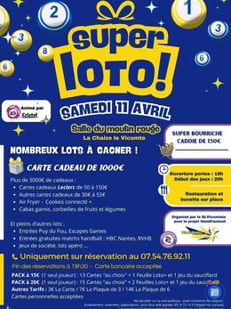 Affiche du loto MÉGA LOTO : Ass-SVL HANDBALL : Animation Cristel