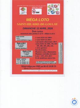 Affiche du loto St Hilaire de Loulay-Ass. FNATH MONTAIGU-Animation Cristel