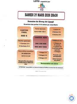 Image du loto APE DE LIGUGE animé par jean-marie