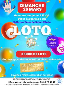 Image du loto Loto au profit de l'Amicale de l'Ecole de Saint Albain