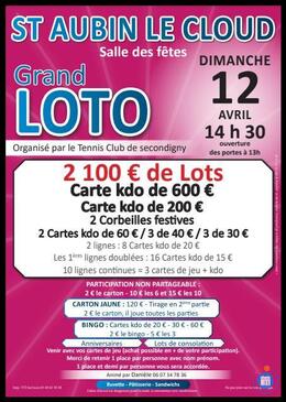 Image du loto Grand loto du tennis club de Secondigny