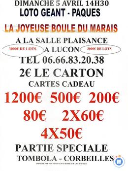 Image du loto Loto Géant Pâques - La Joyeuse Boule du Marais