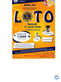 Image du loto Loto Lions Club de Barr animé par Christophe