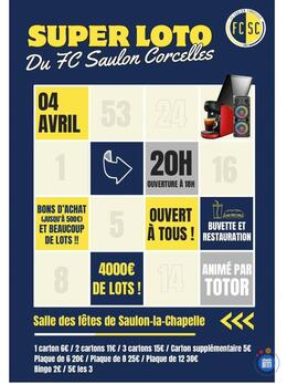 Image du loto SUPER LOTO du FC Saulon Corcelles