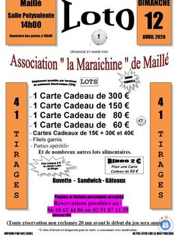 Affiche du loto Loto de l' Association ' la Maraichine ' de Maillé