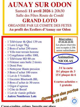 Image du loto Grand Loto du Comité des fêtes d'Aunay sur Odon