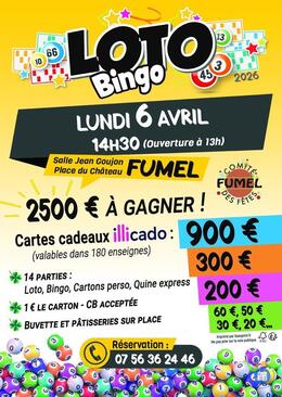 Affiche du loto Loto bingo du comite des fetes de fumel spécial pâques