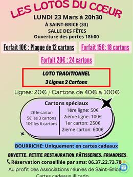 Image du loto LOTO organisé par les Lotos du coeur tous les lundis