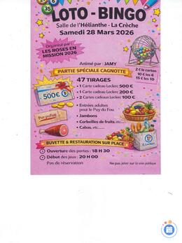 Image du loto loto- bingo les roses en mission avec JAMY 47 tirages