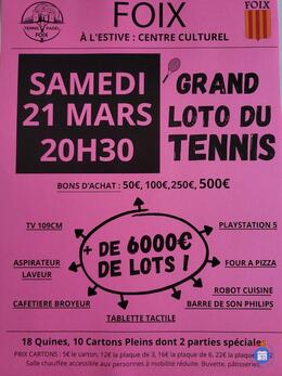 Image du loto Loto annuel du Tennis Club de Foix