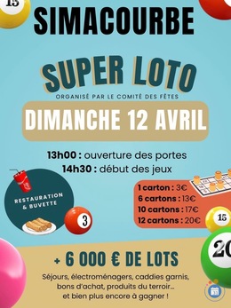 Image du loto Loto organisé par le comité des fêtes de Simacourbe