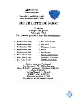 Image du loto Super loto du Foot d'Auxonne