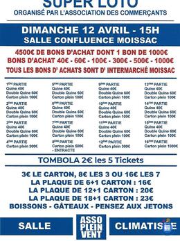 Image du loto Super loto à 15h avec TOMBOLA