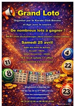 Image du loto Grand loto Karaté Club Bavans et Agir avec le sourire