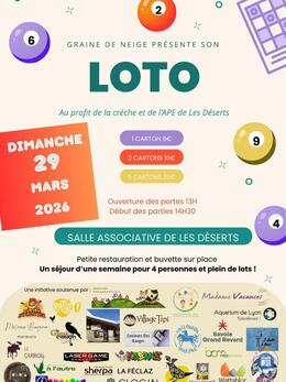 Image du loto LOTO au profit de la crèche et de l'APE des Déserts