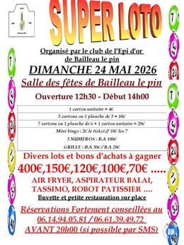 Image du loto Super loto de l'association de l'epi d'or de bailleau le pin