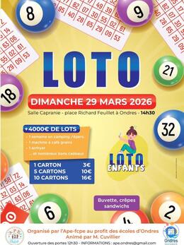 Image du loto Loto de l'ape-fcpe d'Ondres