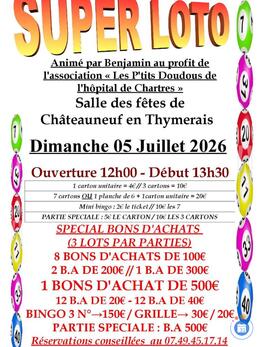Image du loto Super loto de l'association des p'tits doudous de chartres
