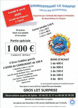 Affiche du loto Loto des Pompiers de Bourcefranc