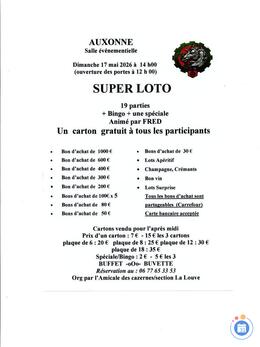 Image du loto Super loto de l'Amicale des Cazernes Section La Louve