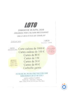 Image du loto Grand loto anime par LAURA RDV LOTO A COURLAY