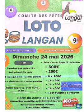 Image du loto Super loto Comité des fêtes de Langan avec JCO