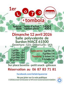 Image du loto 1er LoTo et Tombola de La Fabrique 61
