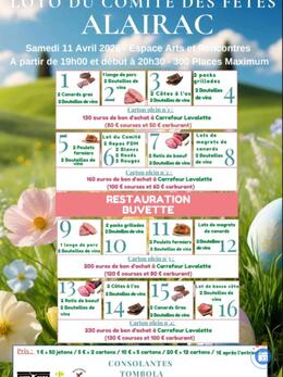 Image du loto Loto du comité des fêtes d'Alairac