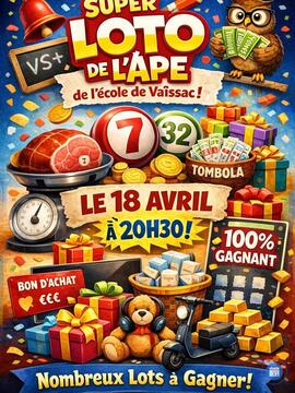 Image du loto loto de l'école organisé par l'APE