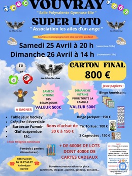 Image du loto Loto pour Les Ailes D un Ange animé par Karine