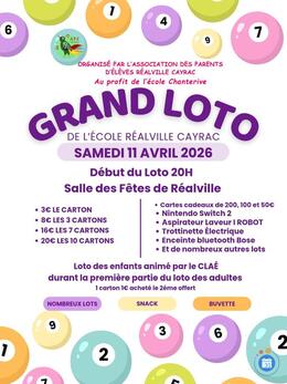 Affiche du loto Loto de L école Chanterive Réalville Cayrac