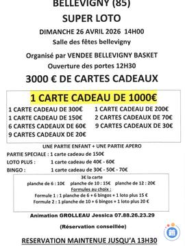 Image du loto Super loto organise par vendee bellevigny basket