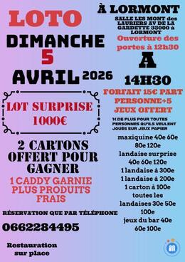 Image du loto loto cartons offert pour caddy garnie