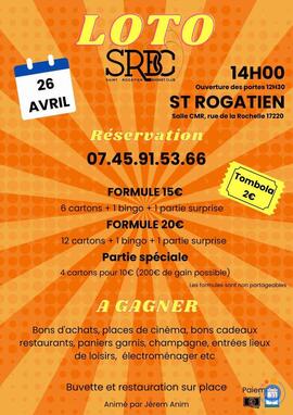 Affiche du loto Loto. Animé par Jérem