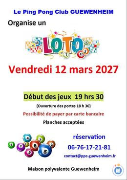 Image du loto Super Loto du Ping Pong Club Guewenheim