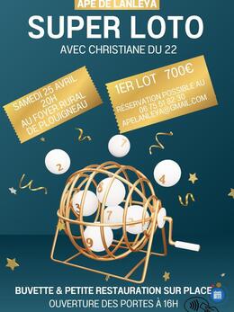 Image du loto APE LANLEYA Super loto avec Christiane du 22 à 20h