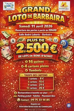 Affiche du loto Grand loto de barbaira