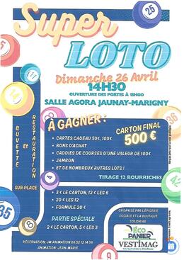 Image du loto Loto de l ECO PANIER animé par JEAN-MARIE