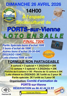 Affiche du loto loto du comite des fetes anime par Marius