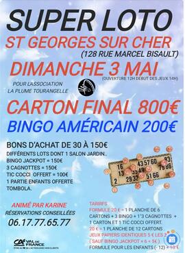 Image du loto LOTO POUR LA PLUME TOURANGELLE ANIMÉ PAR KARINE