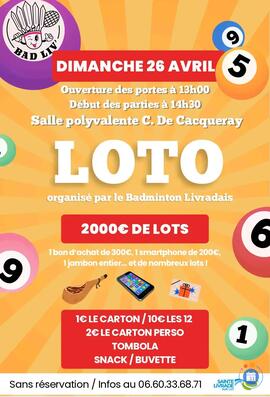 Image du loto Loto du Badminton Livradais