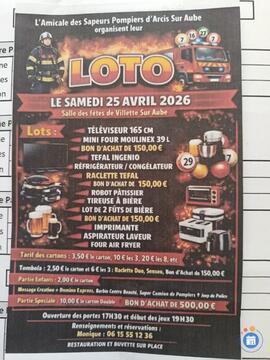 Image du loto Loto des sapeurs pompiers d'arcis sur aube